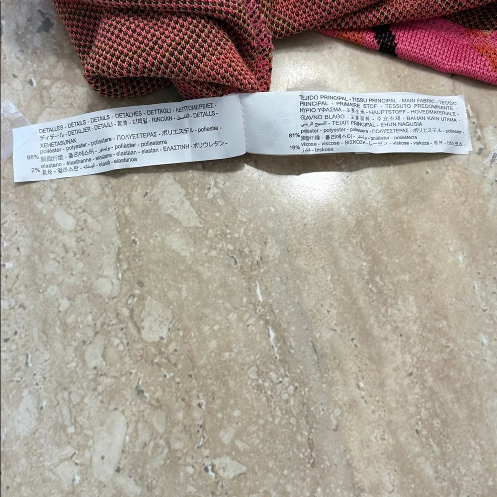 NWT Beautiful Zara Turtleneck pink, orange, black & lime green sweater dress. - Picture 11 of 11